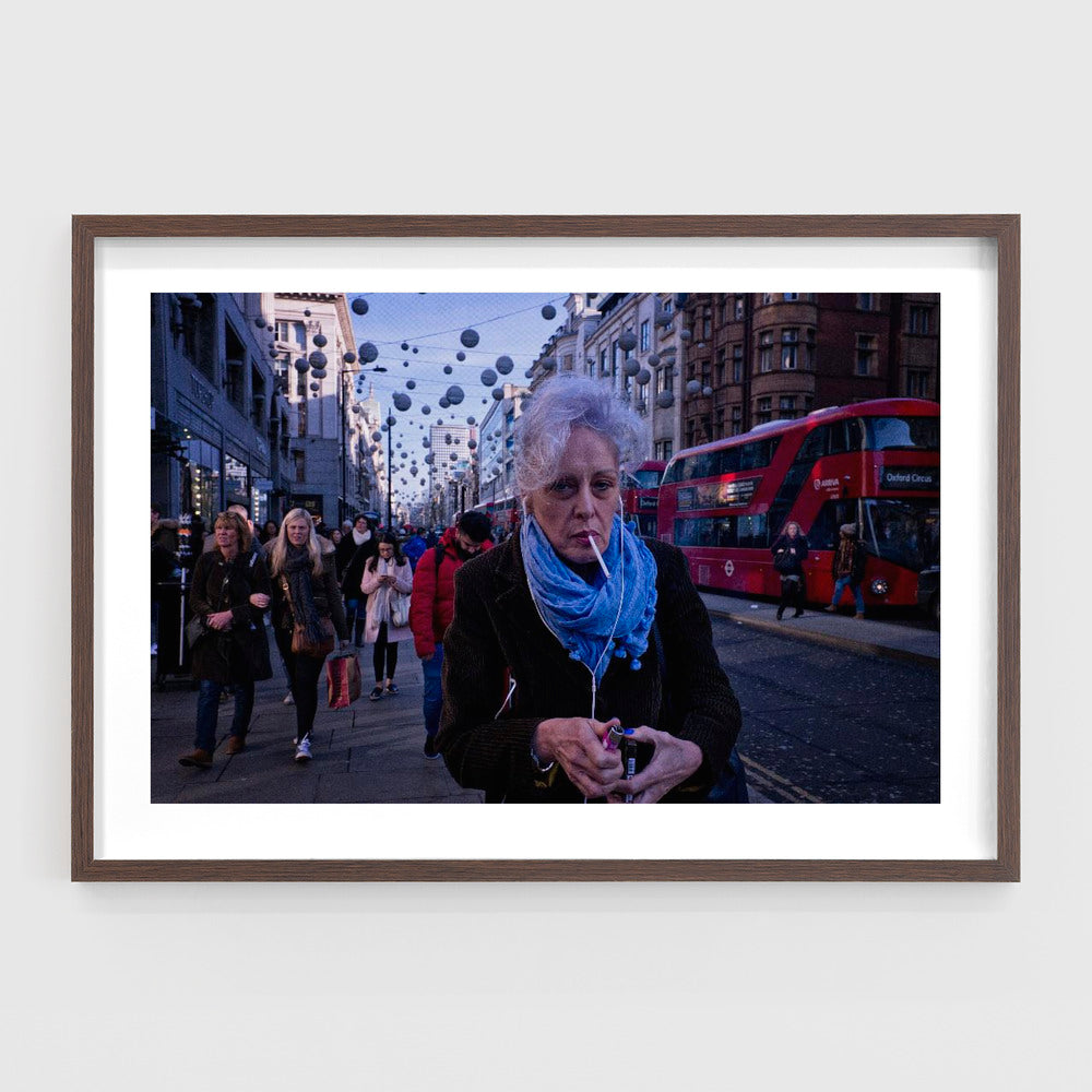 The woman with the blue scarf