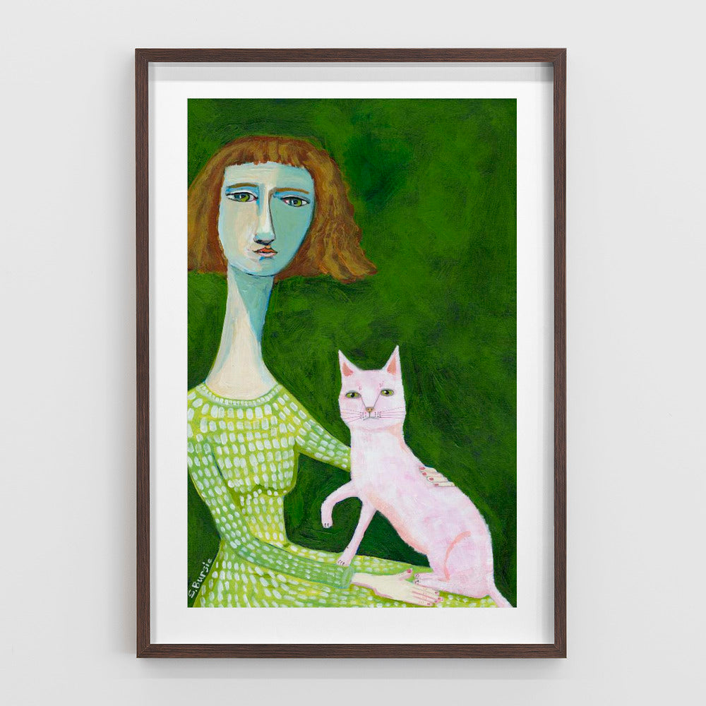 Cat Lady with pink cat