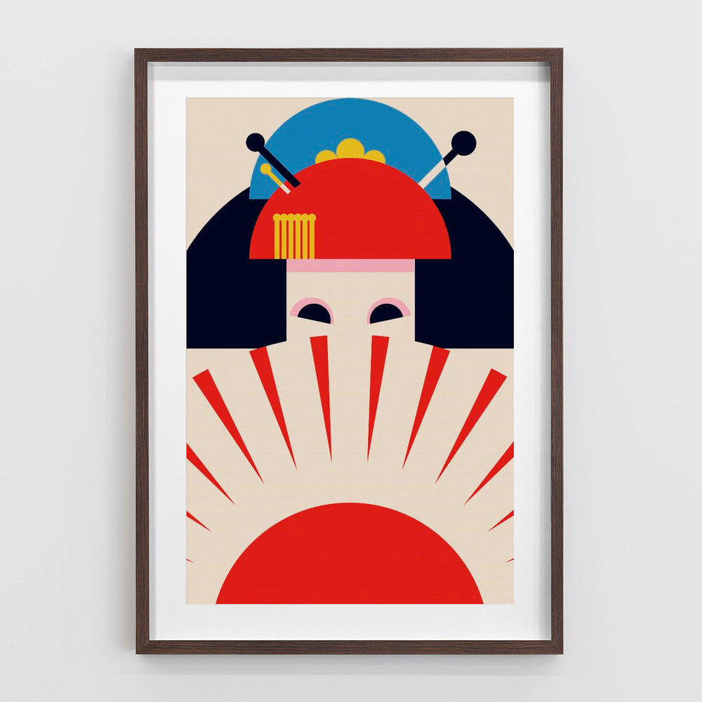 Geisha Girl Retro Minimalist Design