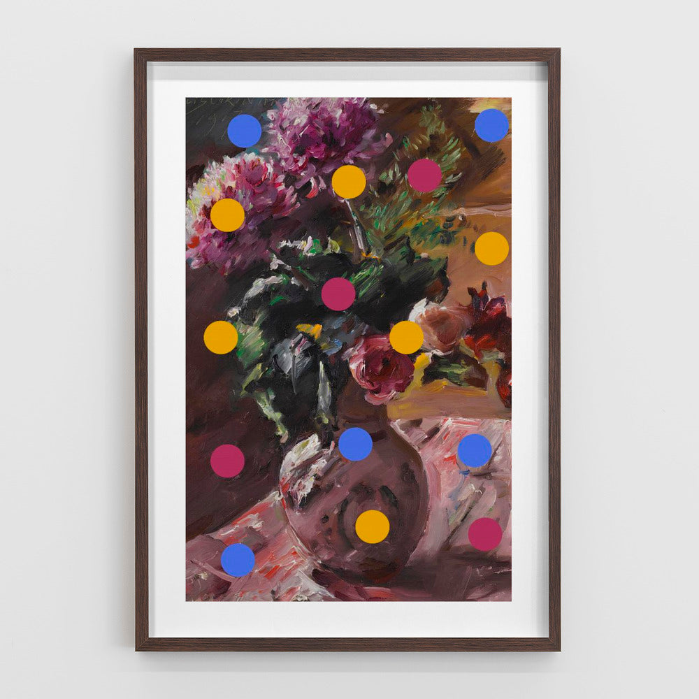 Classic Vase of Flowers And Dots