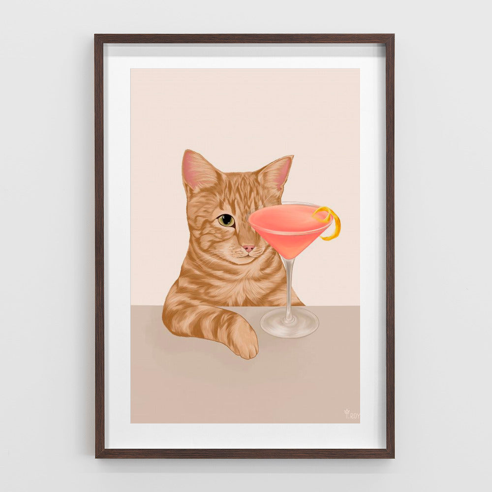 Ginger Cat with Cosmopolitan Cocktail