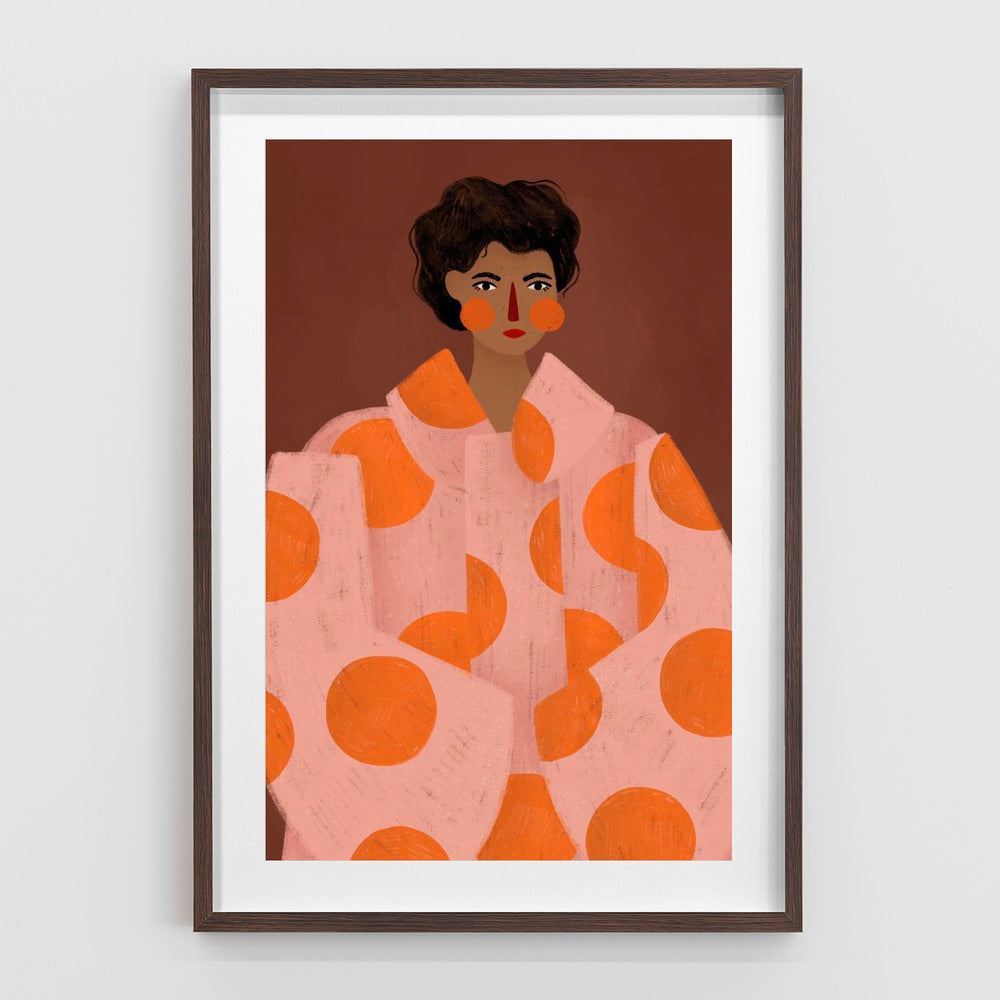 Woman With Orange Dots