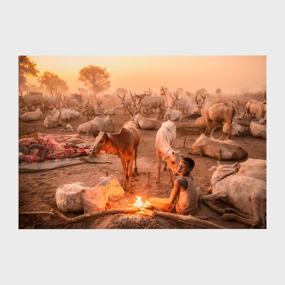 A young Mundari herder at work