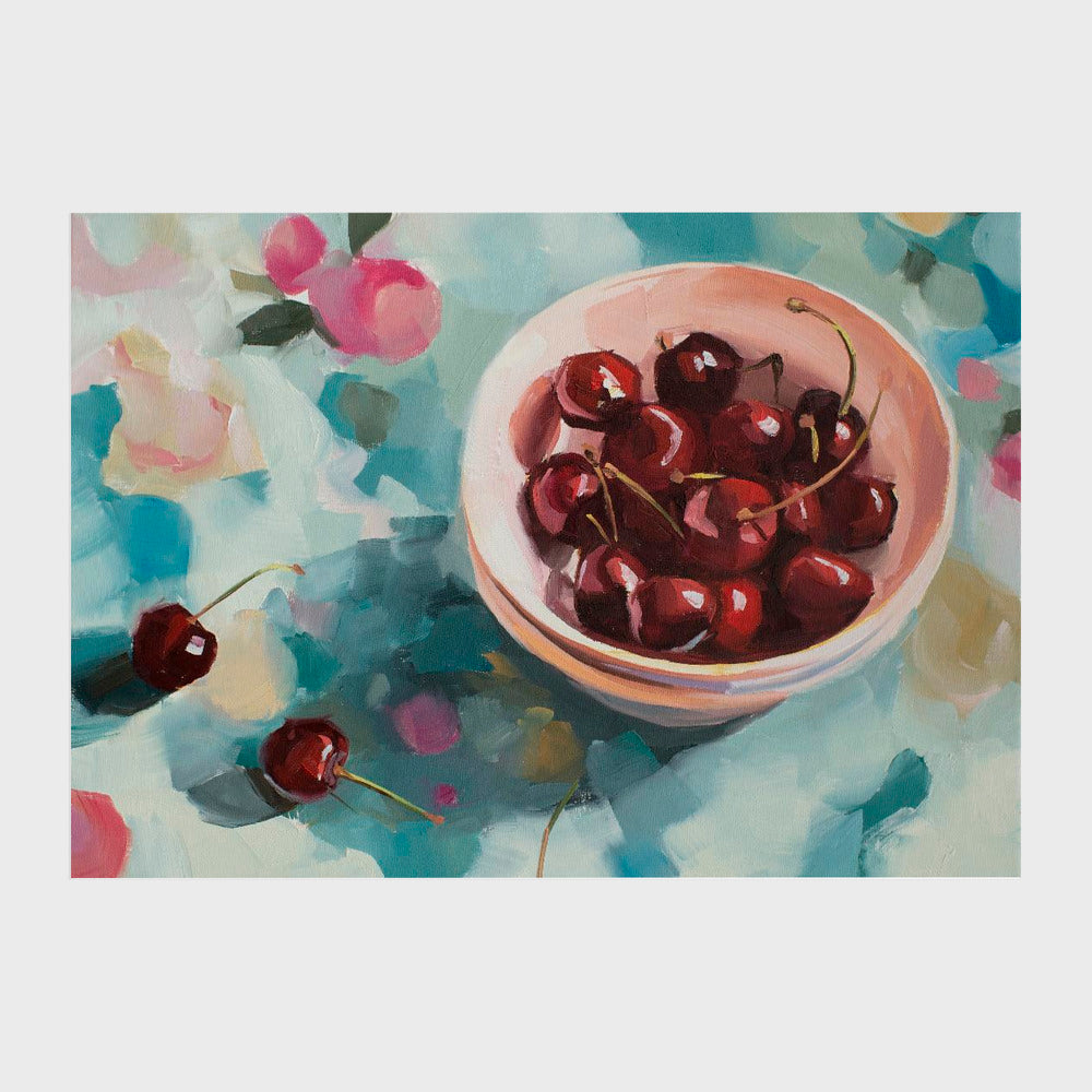 Cherries On Tablecloth