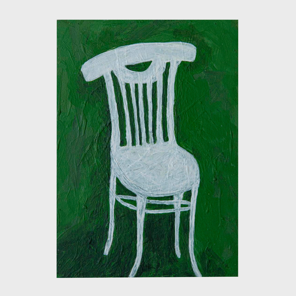 Whte Chair On Green