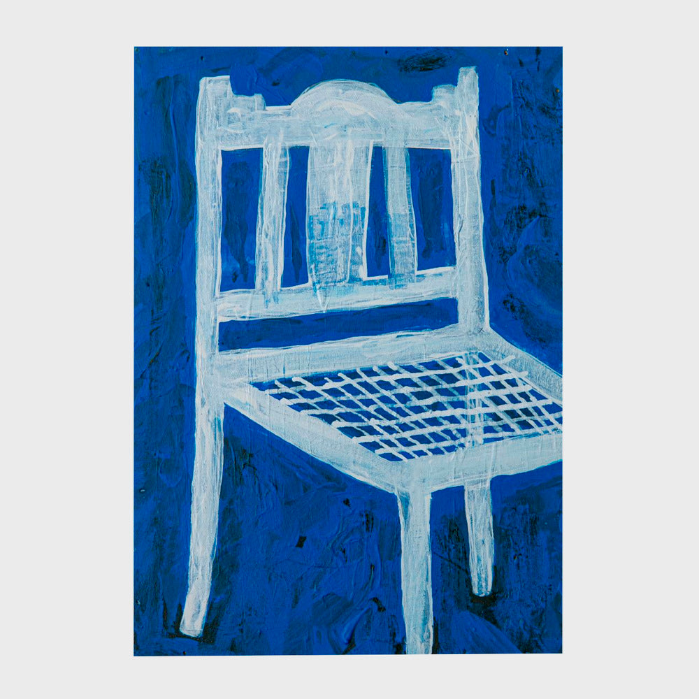 White Chair On Blue