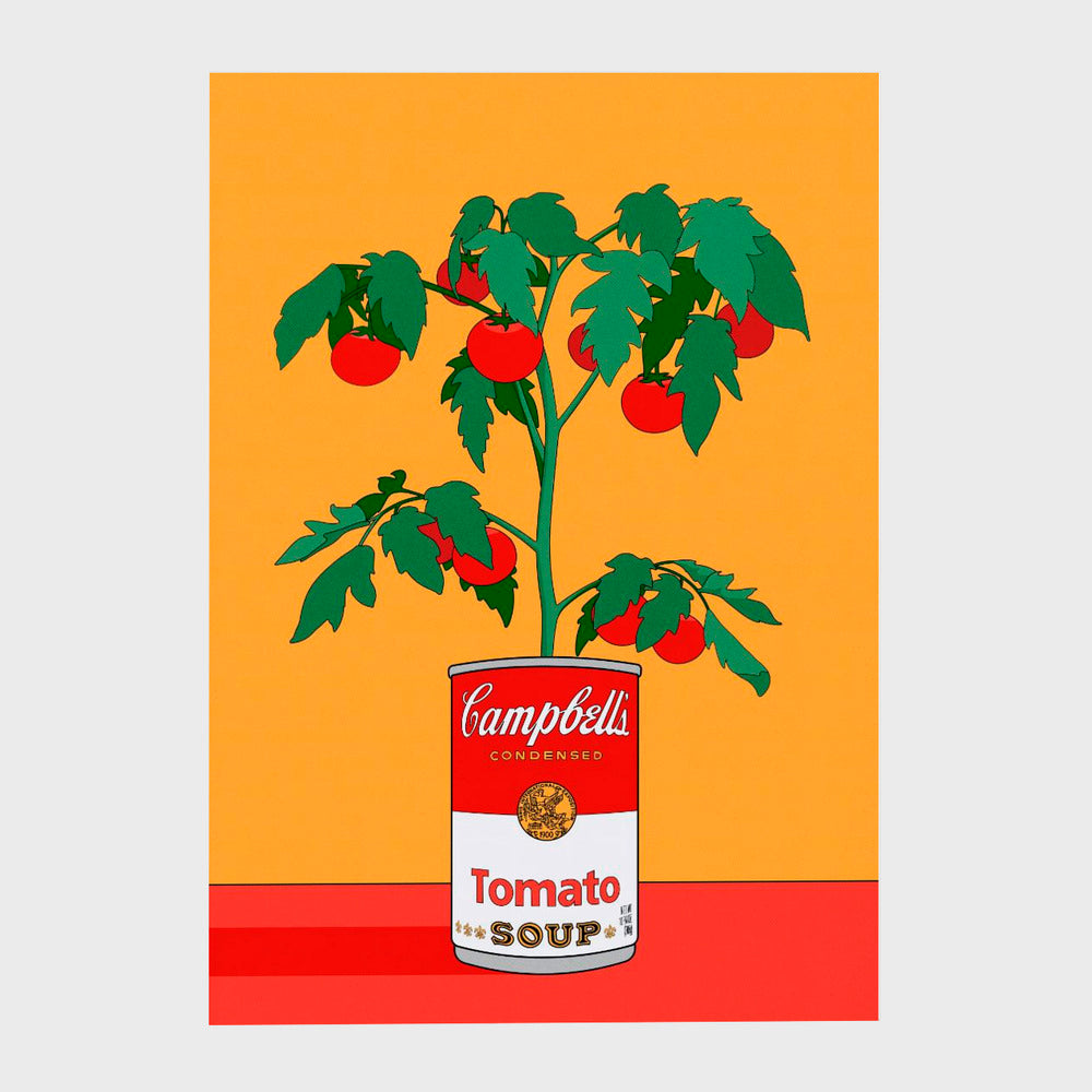 Campbells Soup Tomato Plant Retro Illustration