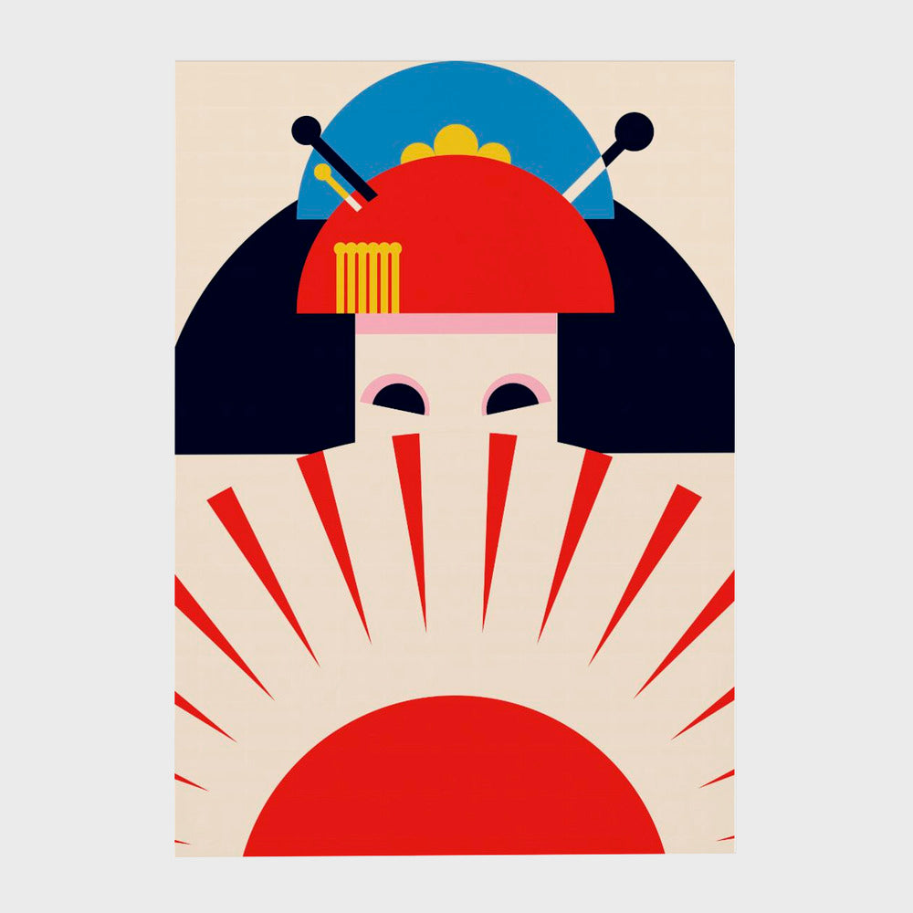 Geisha Girl Retro Minimalist Design