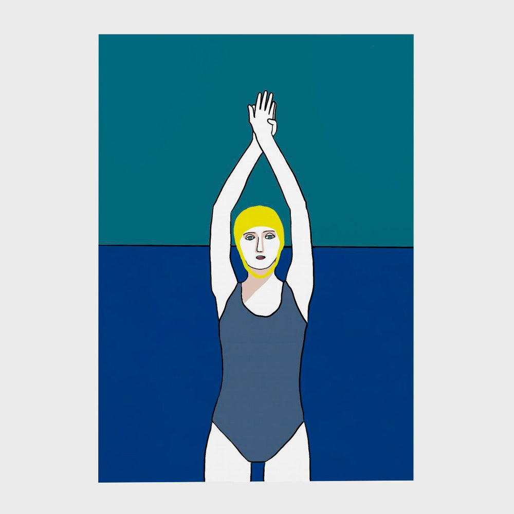 Swimmer with Yellow Cap