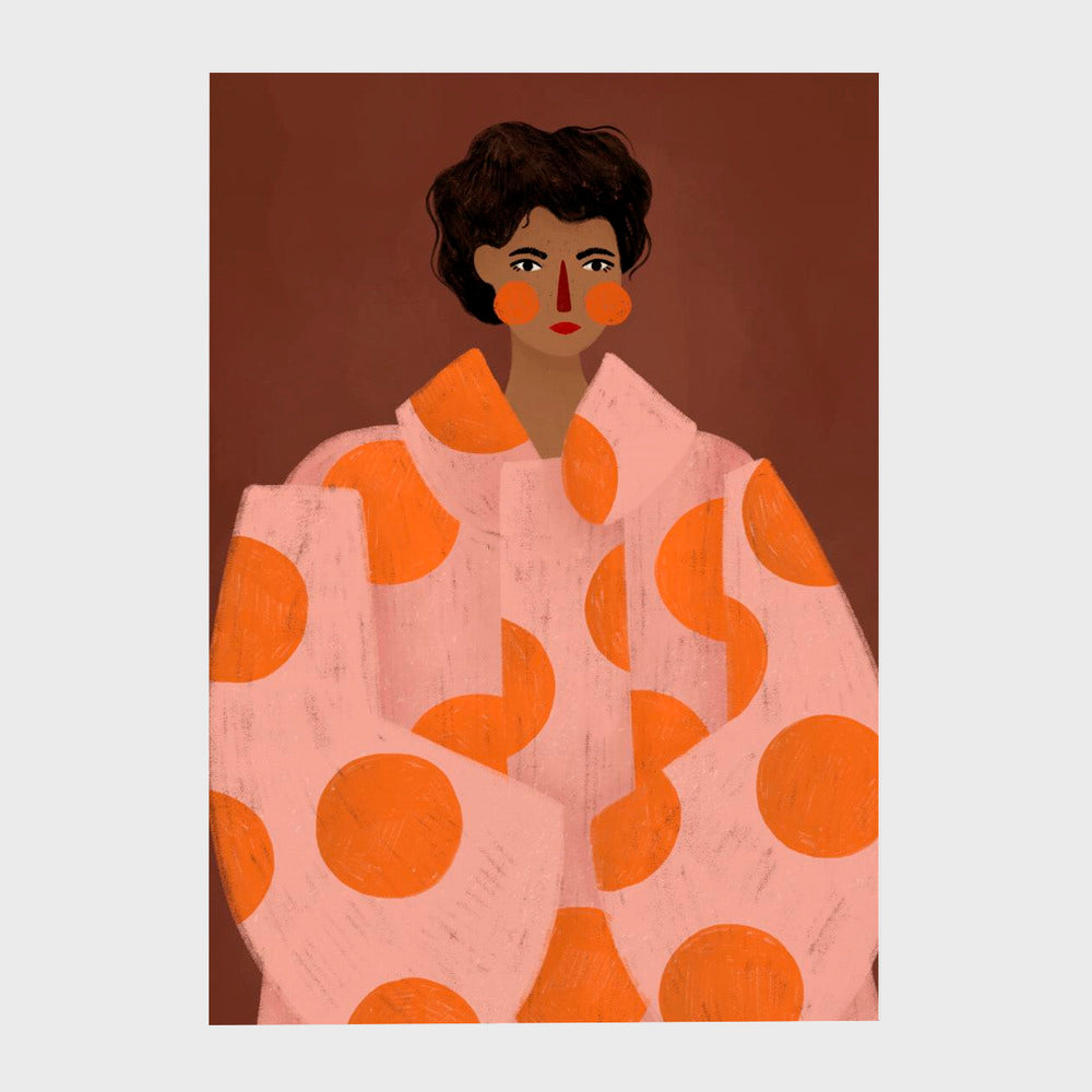 Woman With Orange Dots