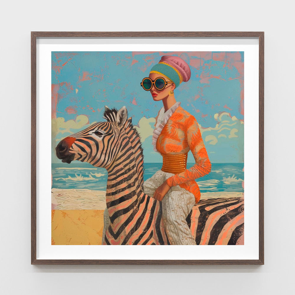 Woman and Zebra